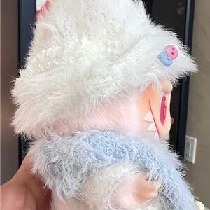 Pink Baby Hat and Skirt Set with Bear Accents